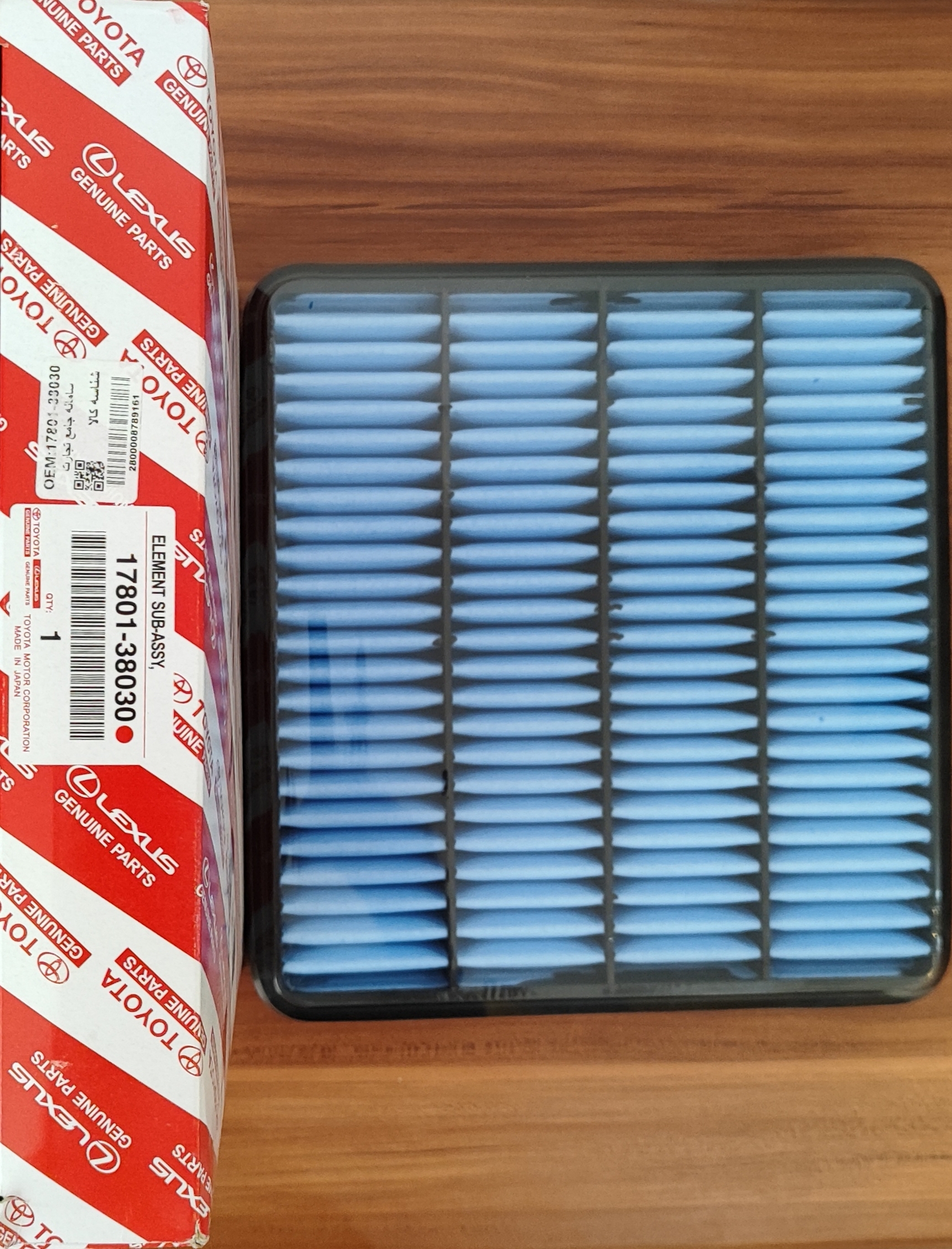 فیلتر هوا لندکروز و لکسوس کد فنی 17801-38030 اصلی